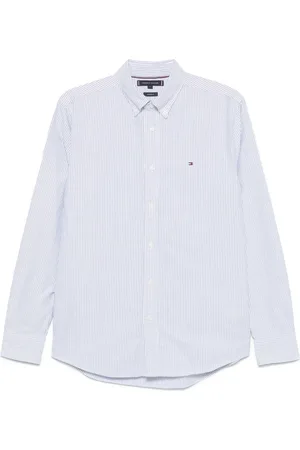 Tommy Hilfiger Homme, Chemises, Bleu, Taille: L Chemise Oxford Rayée Coupe Régulière