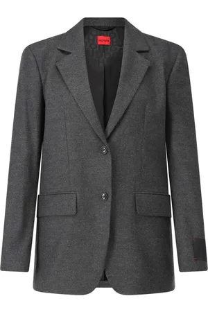 HUGO BOSS Femme, Vestes, Gris, Taille: 38 FR Blazer Revers Élégant avec Poches Fonctionnelles