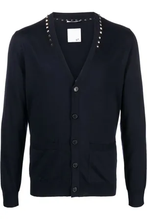 VALENTINO GARAVANI Homme, Pulls, Bleu, Taille: L Gilet Rockstud Untitled