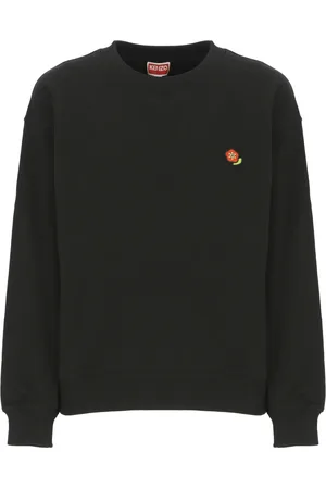 Kenzo Femme, Sweatshirts et sweats à capuche, Noir, Taille: 42 FR SweaT-shirt Noir en Coton avec Broderie Florale