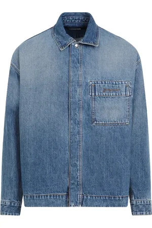 Jacquemus Homme, Chemises, Bleu, Taille: M Chemise en Coton Bleu Style Moderne