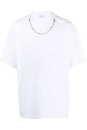 AMBUSH Homme, Tops, Blanc, Taille: S T-shirt en coton avec motif chaîne