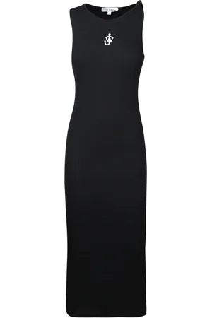 J.W.Anderson Femme, Robes, Noir, Taille: 36 FR Robe Noire Sans Manches avec Logo Ancre