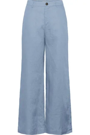 Part Two Femme, Pantalons, Bleu, Taille: 42 FR Pantalon Large en Lin