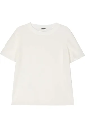 Joseph Femme, Tops, Blanc, Taille: 38 FR Chemisier à Manches Courtes en Soie Blanche