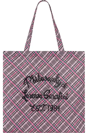 Serafini Femme, Sacs, Rose, Taille: ONE Size Tote Bag en Twill avec Imprimé Avant