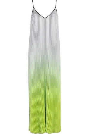 Essentiel Antwerp Femme, Robes, Multicolore, Taille: 36 FR Robe Longue Plissée Lime A-Line