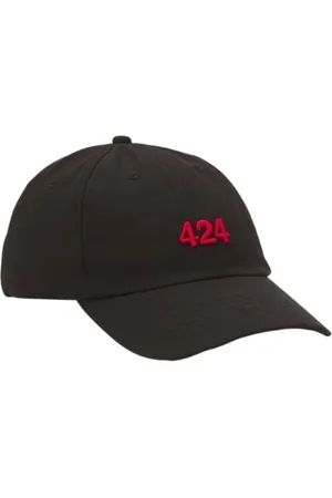 424 FAIRFAX Homme, Accessoires, Noir, Taille: ONE Size Chapeau en Twill de Coton Noir