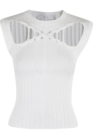 IRO Femme, Tops, Blanc, Taille: 40 FR Haut Blanc Sans Manches Croisé