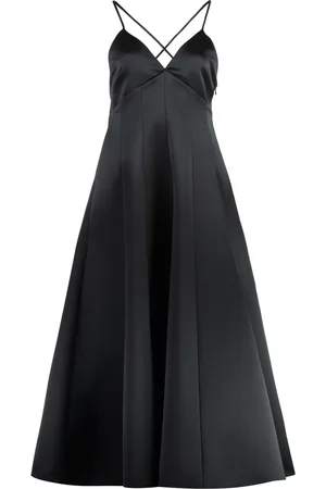 Serafini Femme, Robes, Noir, Taille: 38 FR Robe Satinée Évasée