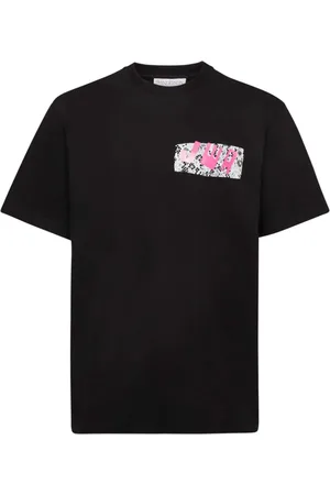 J.W.Anderson Homme, Tops, Noir, Taille: S T-Shirt à Bordure en Dentelle