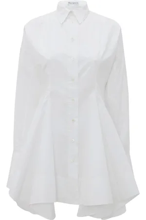 J.W.Anderson Femme, Blouses et Chemises, Blanc, Taille: 36 FR Tunique Évasée avec Inserts Drappés
