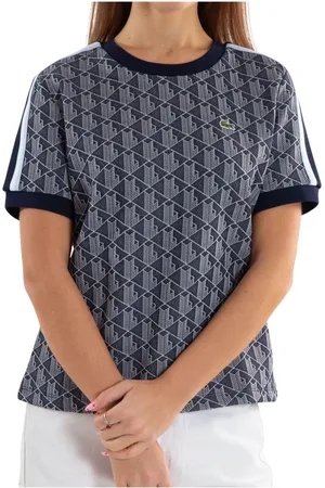 Lacoste Femme, Tops, Gris, Taille: 38 FR T-shirt Monogramme Élégant