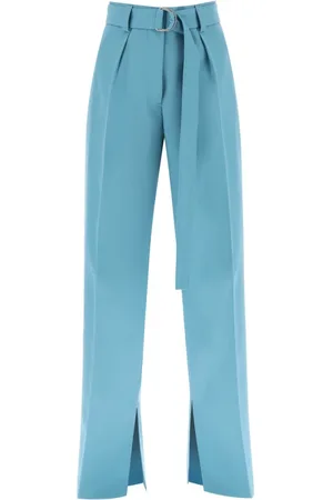 Jil Sander Femme, Pantalons, Bleu, Taille: 38 FR Pantalon Large