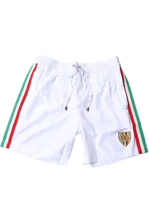 Dolce & Gabbana Homme, Maillots de bain, Blanc, Taille: S Rayures Blanches Vêtements de Plage Short de Bain