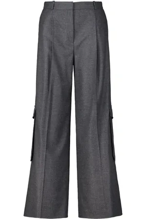 HUGO BOSS Femme, Pantalons, Gris, Taille: 42 FR Pantalon Évasé Taille Haute