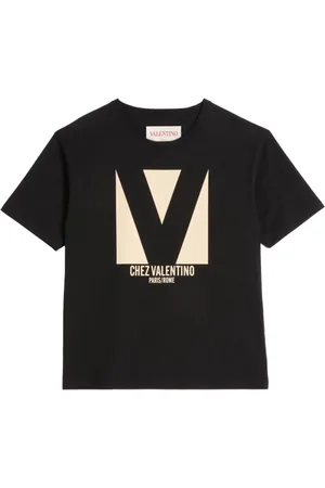 VALENTINO GARAVANI Homme, Tops, Noir, Taille: XL T-shirt court noir à logo imprimé