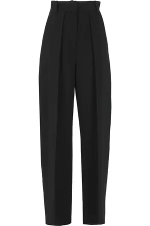 Khaite Femme, Pantalons, Noir, Taille: 38 FR Pantalon Palazzo en Mélange de Laine