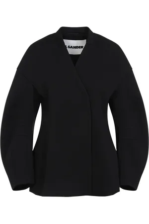 Jil Sander Femme, Vestes, Noir, Taille: 38 FR Veste Noire en Laine Vierge