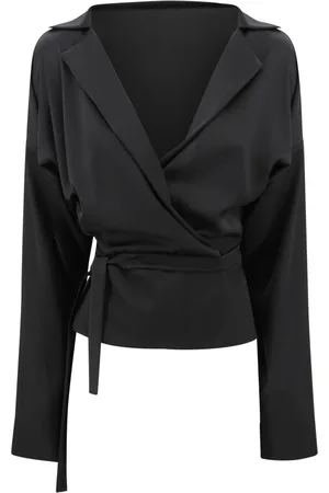 Serafini Femme, Blouses et Chemises, Noir, Taille: 38 FR Blouse cache-cœur