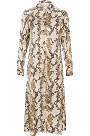 Part Two Femme, Robes, Brun, Taille: 40 FR Robe Chemise Imprimé Serpent