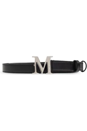 Max Mara Femme, Accessoires, Noir, Taille: L Ceinture Classique Noire avec Boucle Logo