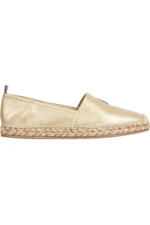 Tommy Hilfiger Femme, Chaussures, Jaune, Taille: 40 EU Espadrilles Plates Dorées