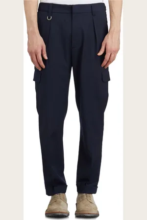 Paolo Pecora Homme, Pantalons, Bleu, Taille: L Pantalon Fuselé Plissé