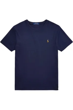 Ralph Lauren Homme, Tops, Bleu, Taille: XL T-Shirt Beige Coupe Classique
