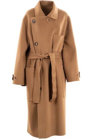 Serafini Femme, Manteaux, Brun, Taille: 36 FR Manteau Double en Laine