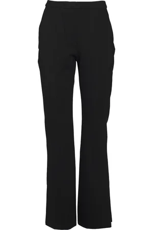 Karl Lagerfeld Femme, Pantalons, Noir, Taille: 40 FR Pantalon Punto Noir Coupe Slim avec Ourlets Découpés