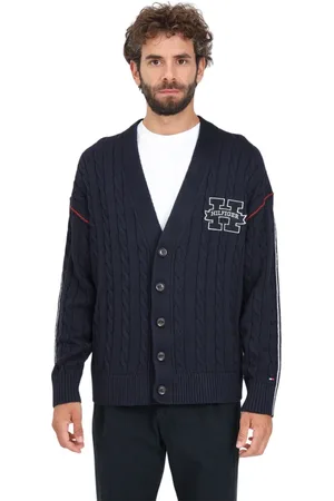 Tommy Hilfiger Homme, Pulls, Bleu, Taille: L Cardigan Col V
