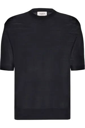 LANEUS Homme, Pulls, Noir, Taille: L T-shirt à col rond en tricot