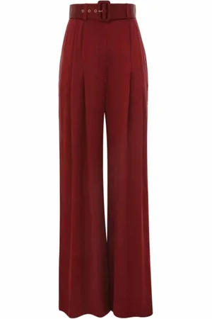 ZIMMERMANN Femme, Pantalons, Rouge, Taille: 38 FR Pantalon Large en Soie