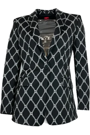 HUGO BOSS Femme, Vestes, Noir, Taille: 36 FR Blazer Noir à Motif Logo