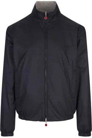 Kiton Homme, Vestes, Bleu, Taille: 2XL Veste Bomber Réversible Légère Bleu Marine et Grise
