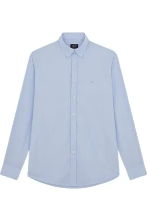 Paul & Shark Homme, Chemises, Bleu, Taille: 6XL Chemise en popeline de coton