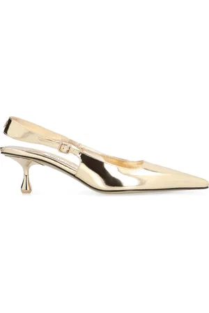 Jimmy Choo Femme, Chaussures, Jaune, Taille: 38 EU Escarpins Slingback en Cuir à Bout Pointu