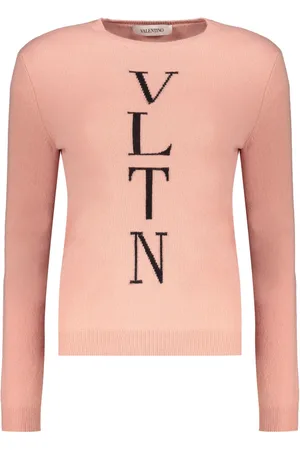 VALENTINO GARAVANI Femme, Pulls, Rose, Taille: 40 FR Pull Ras du Cou en Maille Côtelée