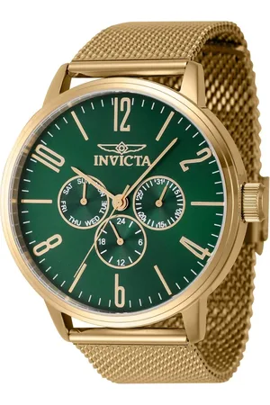 Invicta Homme, Accessoires, Jaune, Taille: ONE Size Cadran Vert Montre Chronographe