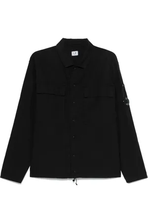 C.P. Company Homme, Chemises, Noir, Taille: M Chemise noire à boutons-pression avec poche plaquée