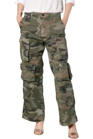 Masons Femme, Pantalons, Vert, Taille: 42 FR Pantalon Cargo Camouflage Vert pour Femmes
