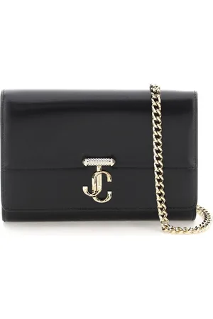 Jimmy Choo Femme, Accessoires, Noir, Taille: ONE Size Pochette Varenne en cuir avec bandoulière