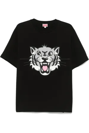 Kenzo Homme, Tops, Noir, Taille: L T-shirt Tigre Joyeux