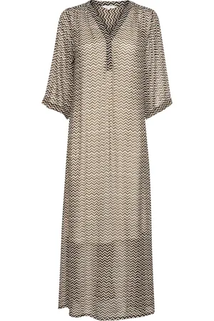 Part Two Femme, Robes, Multicolore, Taille: 40 FR Robe Imprimée Zig Zag Noire