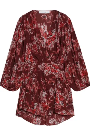 IRO Femme, Robes, Rouge, Taille: 40 FR Robe Croisée Imprimée
