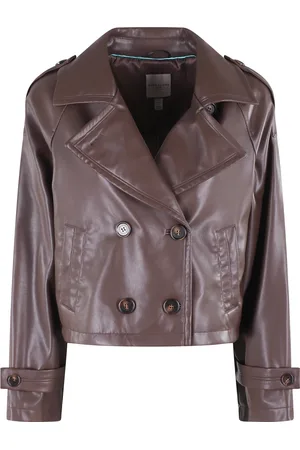 Urban Code Femme, Vestes, Brun, Taille: 38 FR Veste Courte Trench en Similicuir