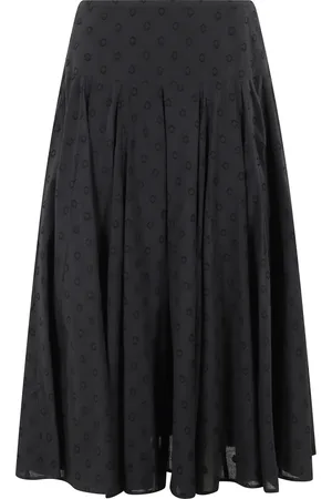 ULLA JOHNSON Femme, Jupes, Noir, Taille: 36 FR Jupe Luisa en Coton Dobby Noir