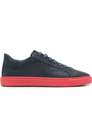 HIDE&JACK Homme, Chaussures, Bleu, Taille: 42 EU Baskets en Cuir Effet Crocodile Bleu Marine