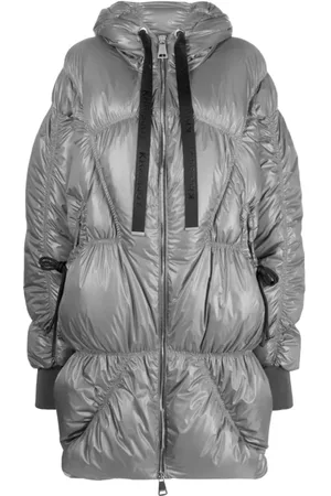 Khrisjoy Femme, Vestes, Gris, Taille: 36 FR Veste Métallisée Matelassée avec Détails Froncés